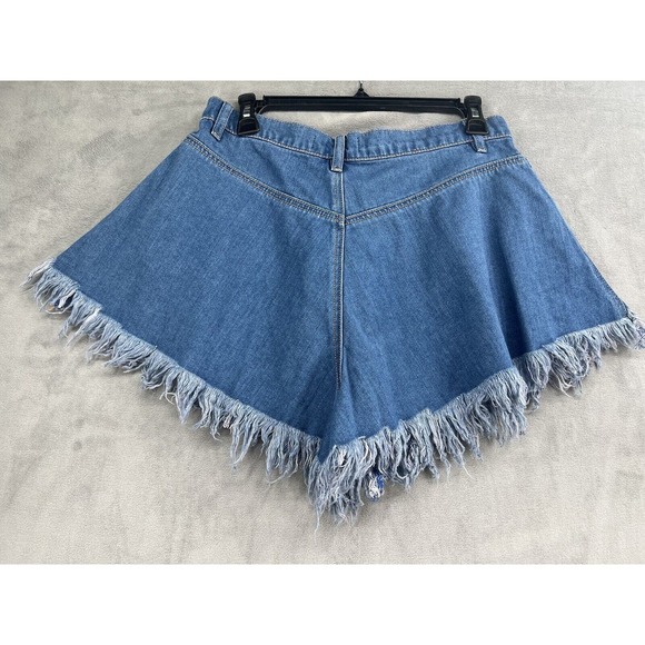 New Free People Harlie Denim Shorties Size 25 Fringe High Rise Jean Shorts - Picture 3 of 7